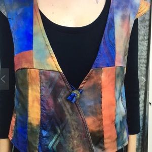 BOHO Multicolor Hand dyed Silk Vest Teresa Eaton